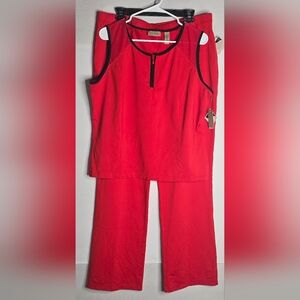 NWT i.e. Relaxed Lyrca Athletic Activewear 2 Piece Set Red Size XL